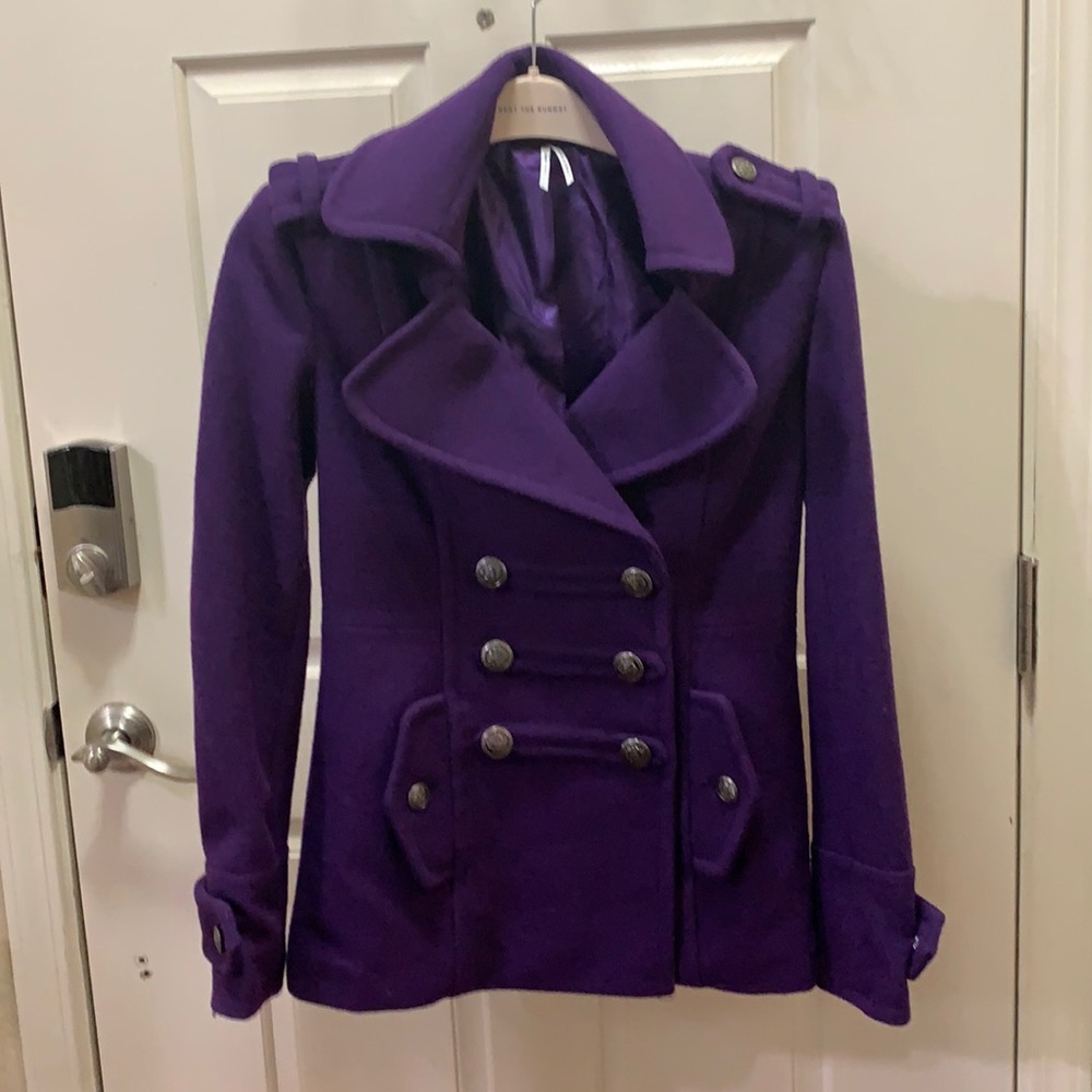 Cotton Candy Pea Coat Purple Women's Med